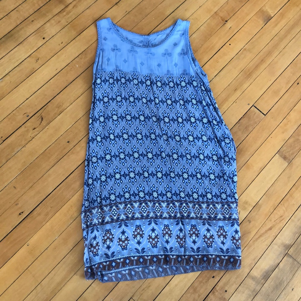 Blue light cotton summer dress